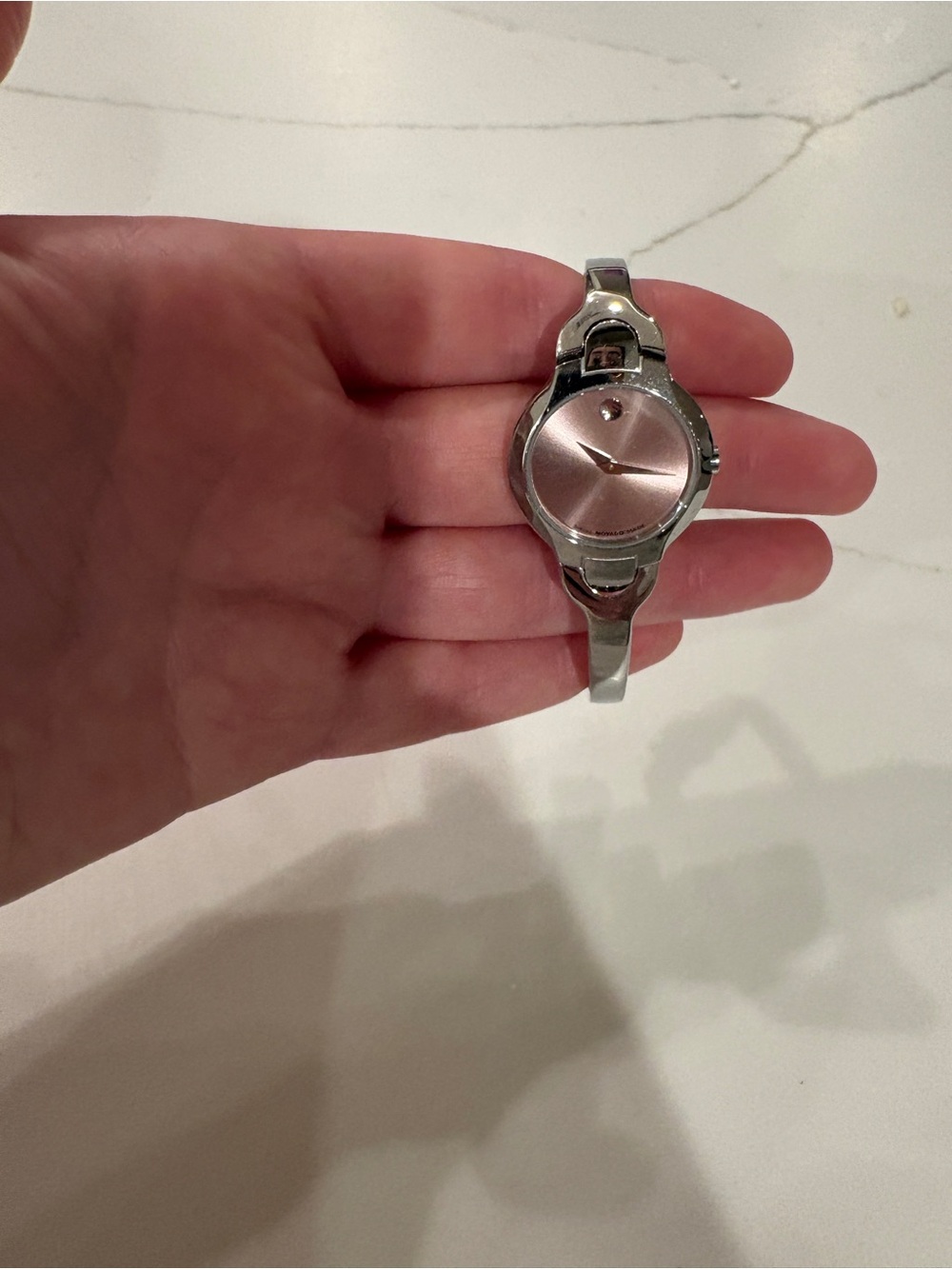 Movado Kara Women’s Watch 84 A1 1846 Pink Dial Sapphire Crystal Stainless Steel